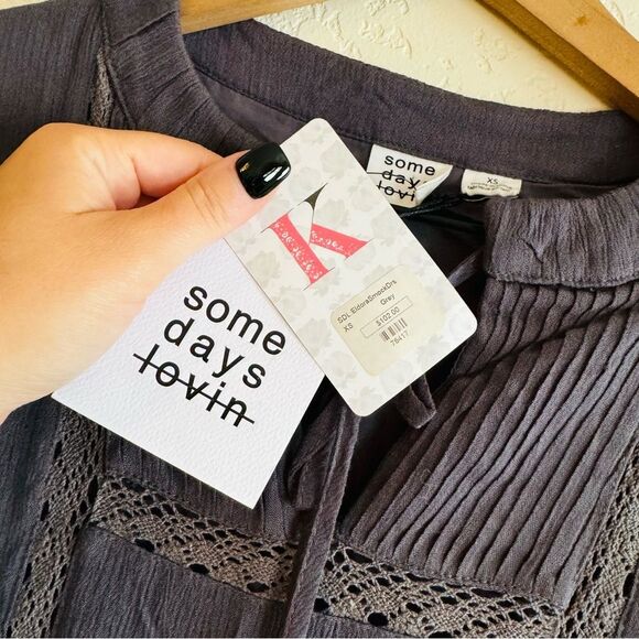 NWT | Some Days Lovin | boho grey dress | XS - Picture 6 of 6